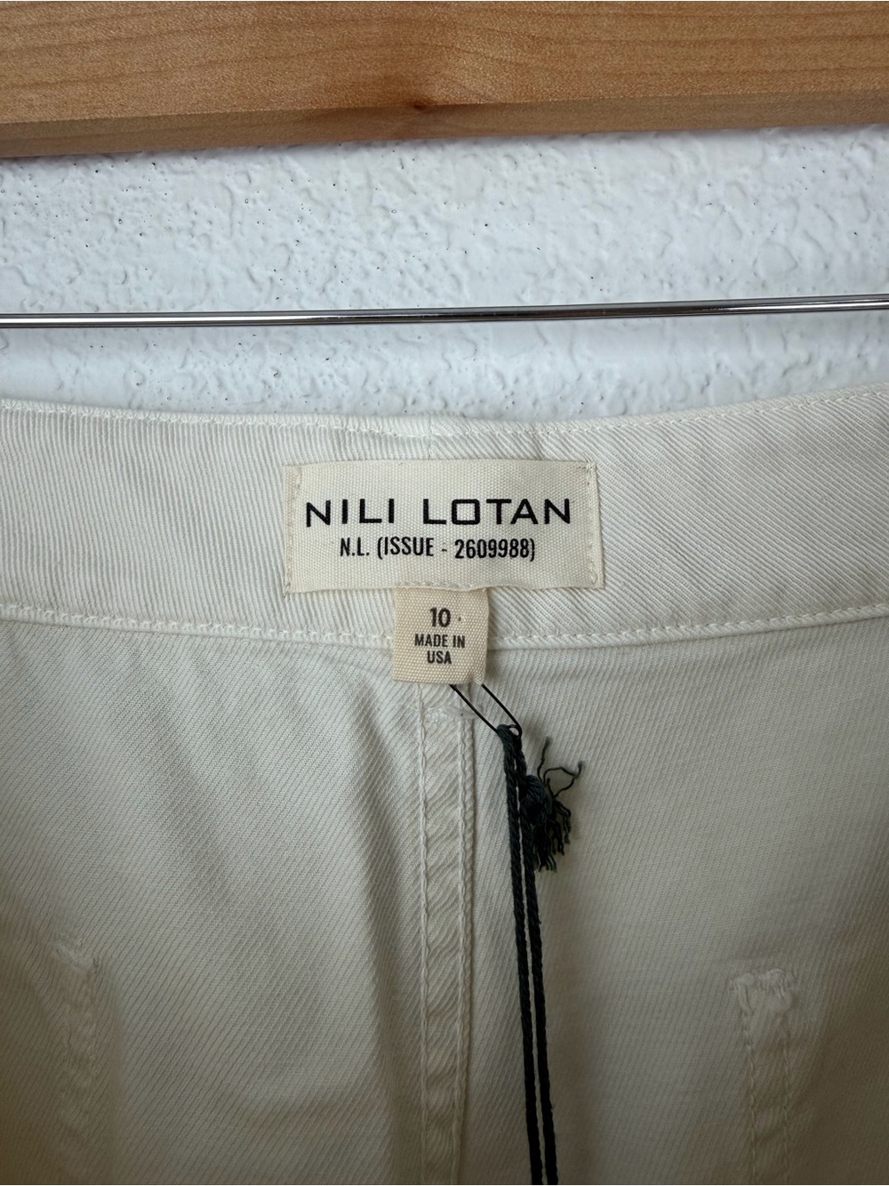 NWT Nili Lotan Quentin Wide Leg High Waisted Pants White Stone 10 - Picture 7 of 16